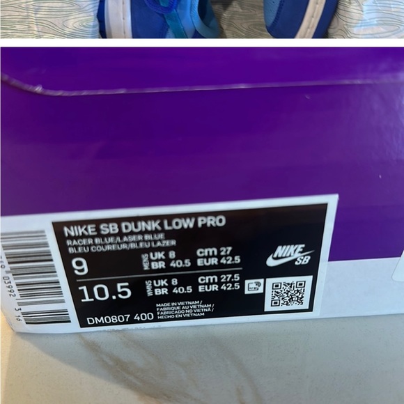 Blue Raspberry Nike SB Dunk low Men’s size 9 - Picture 6 of 11
